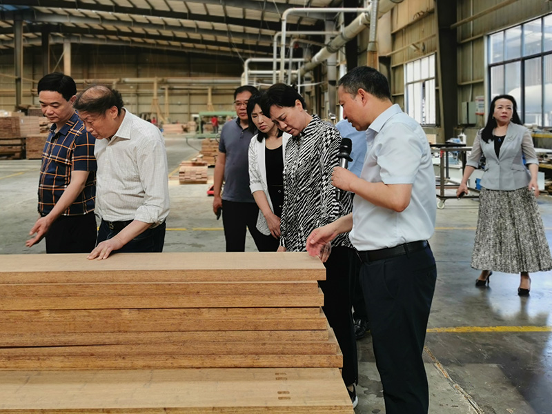 黃蘭香書記一行深入桃花江竹材車間調研 黃蘭香書記一行深入桃花江竹材車間調研